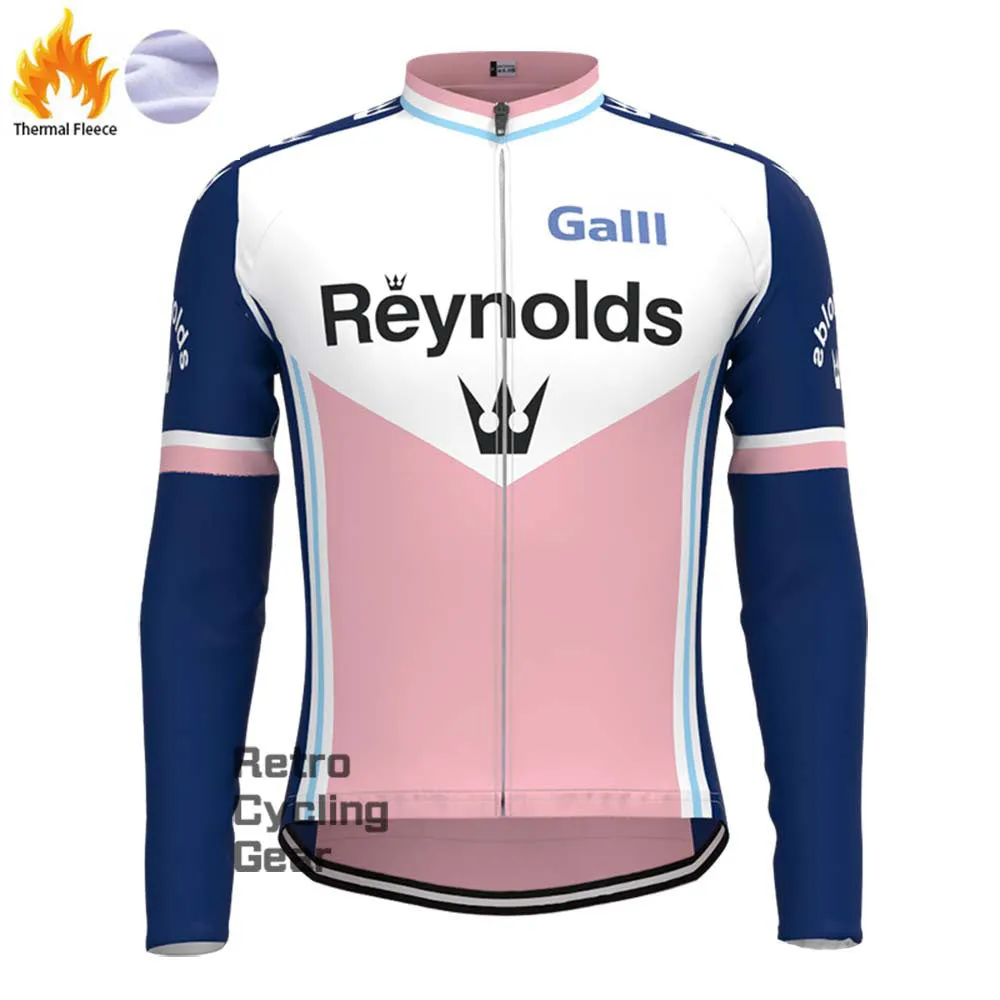 1990s Pink Reynolds Fleece Retro Long Cycling Kits