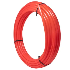 1" OD Red PEX B Polyethylene Pipe for Potable Water - 100 FT Roll