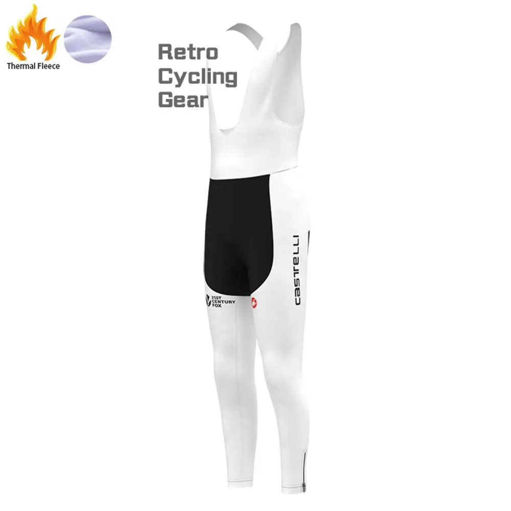 2017 white sky Fleece Retro Long Cycling Kits