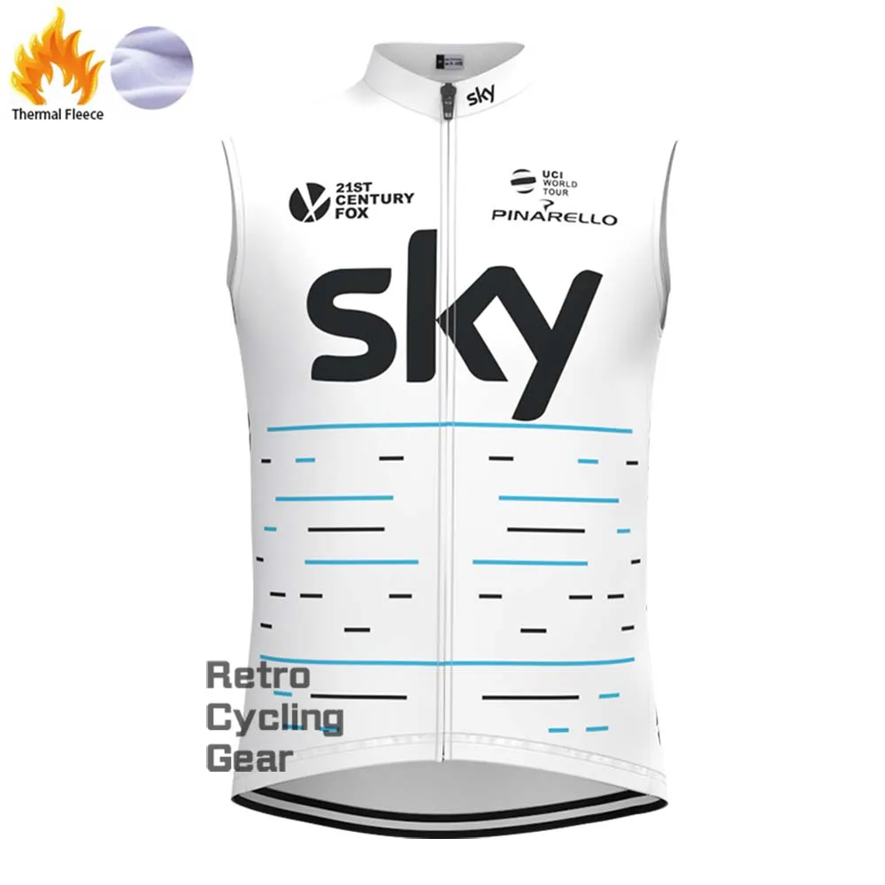 2017 white sky Fleece Retro Long Cycling Kits