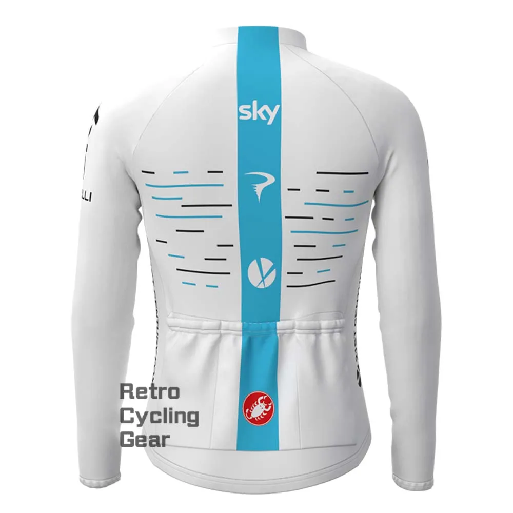 2017 white sky Fleece Retro Long Cycling Kits