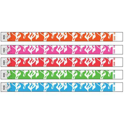 3/4" Tyvek Wristband Design Flame Fire