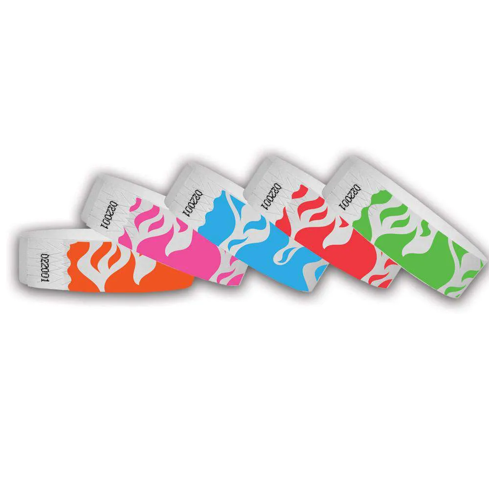 3/4" Tyvek Wristband Design Flame Fire