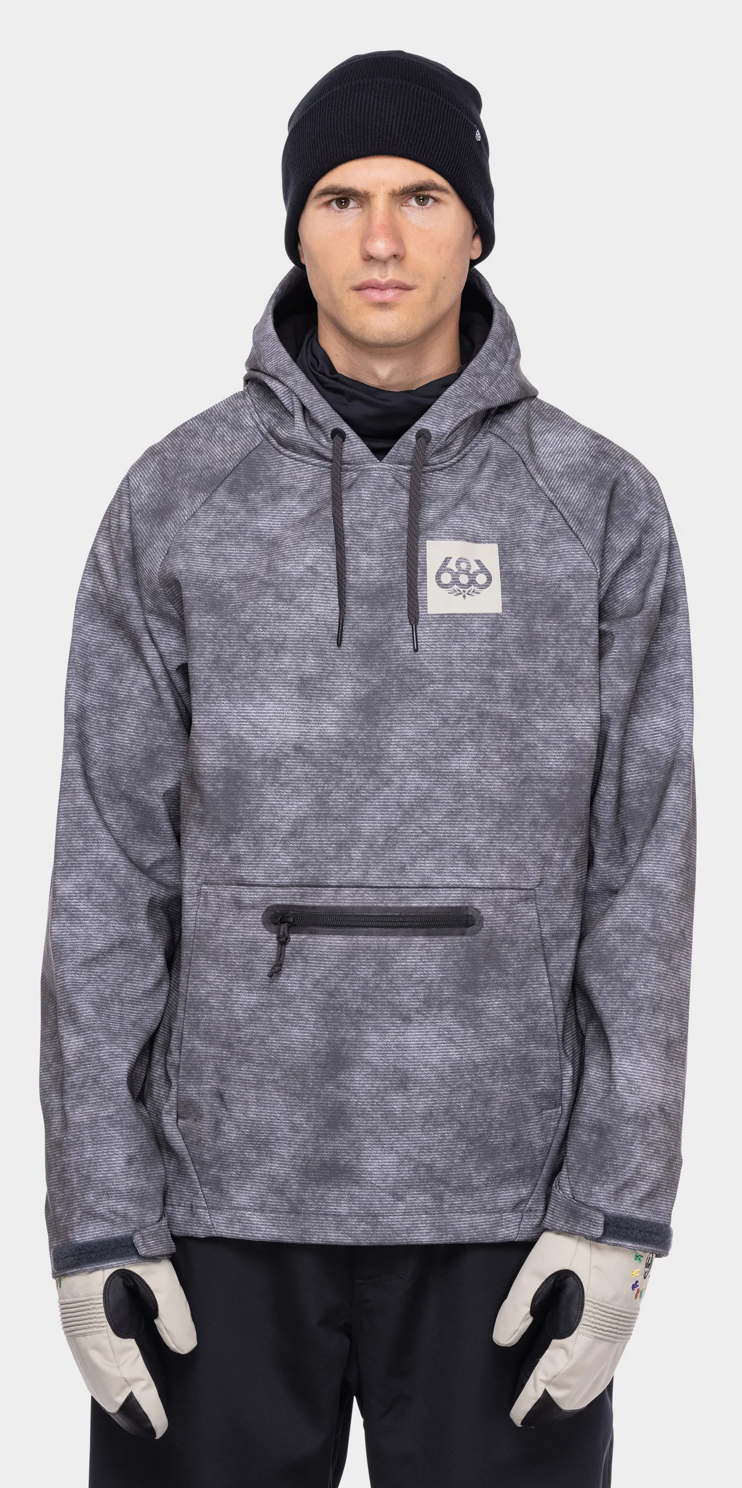 686 Waterproof Hoodie Mens 2023 Charcoal Wash