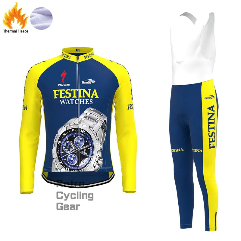 90s FESTINA Fleece Retro Long Cycling Kits