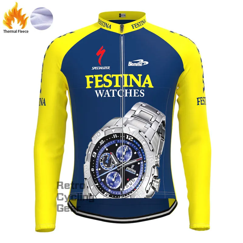 90s FESTINA Fleece Retro Long Cycling Kits