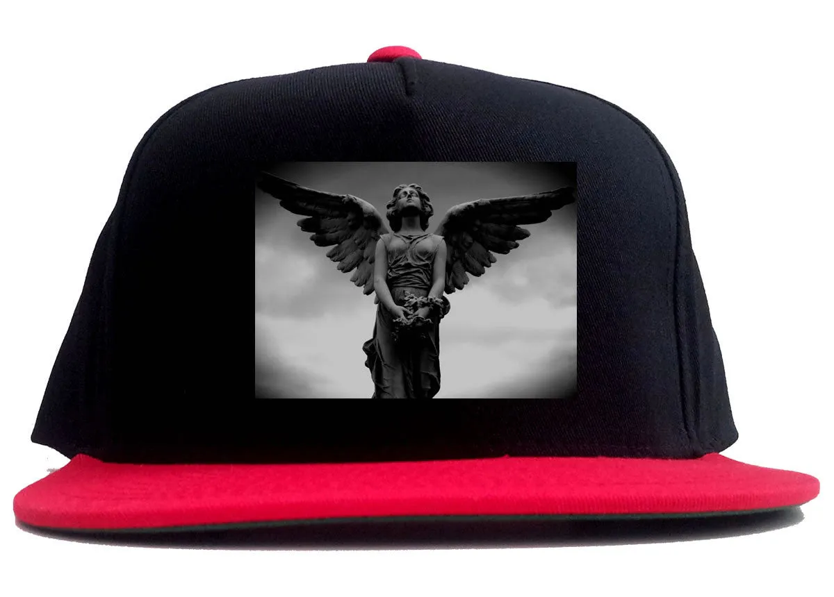 Angel Statue Wings Dark Goth 2 Tone Snapback Hat Cap