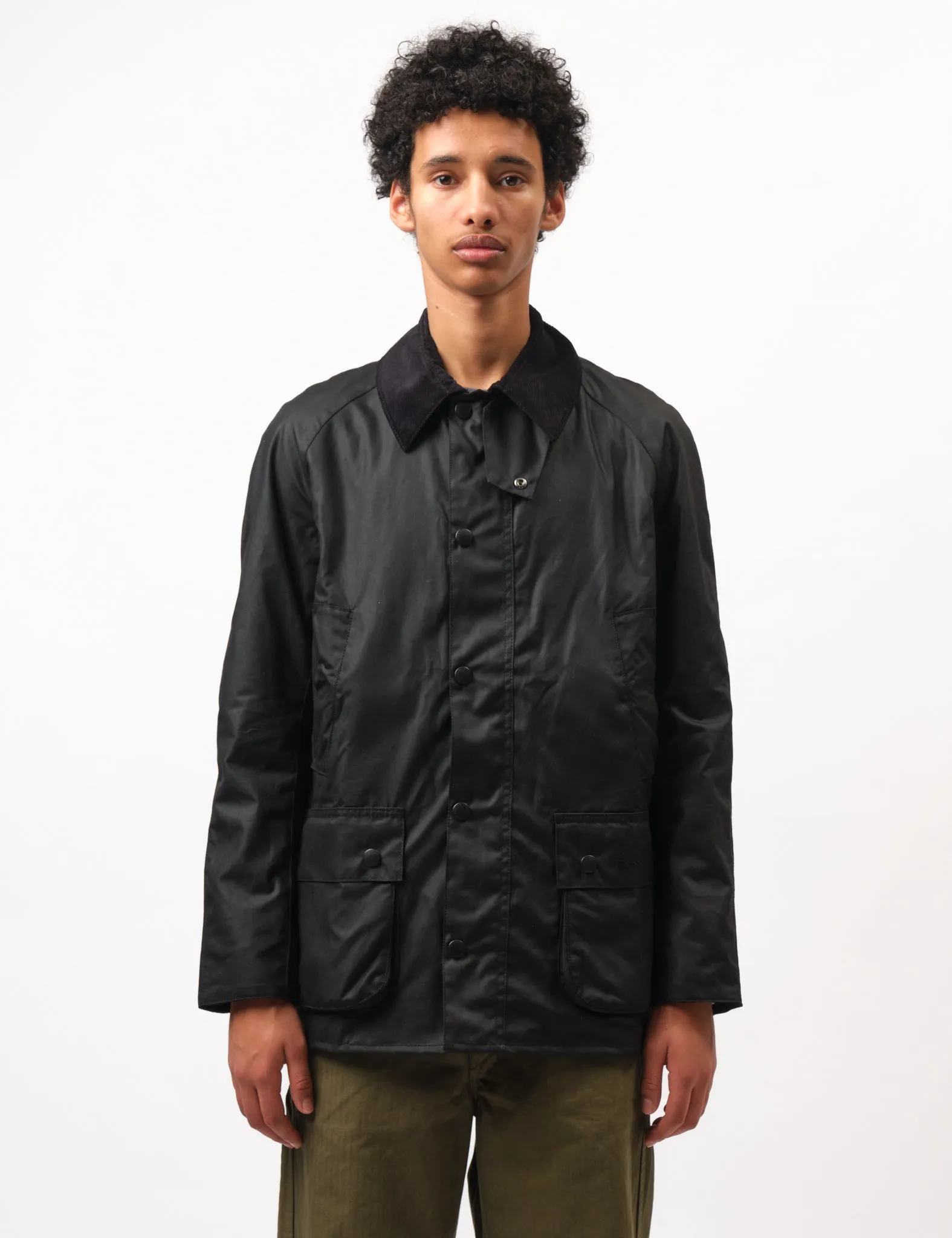 Barbour Ashby Wax Jacket - Black Classic Lining