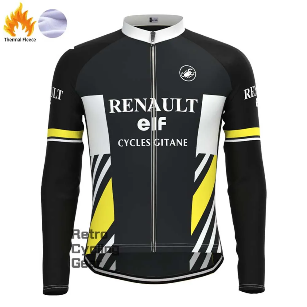 black elf Fleece Retro Long Cycling Kits