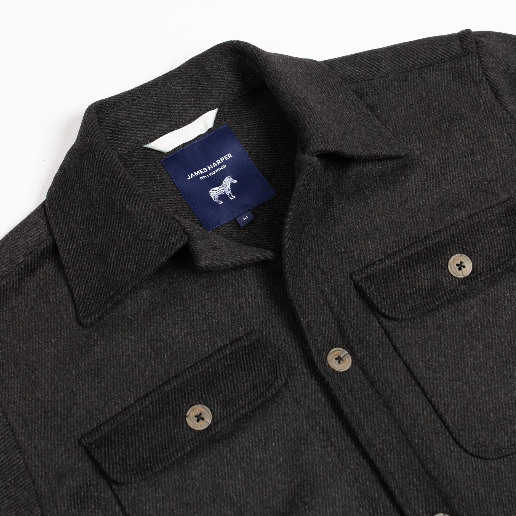 Black Twill Overshirt Jacket