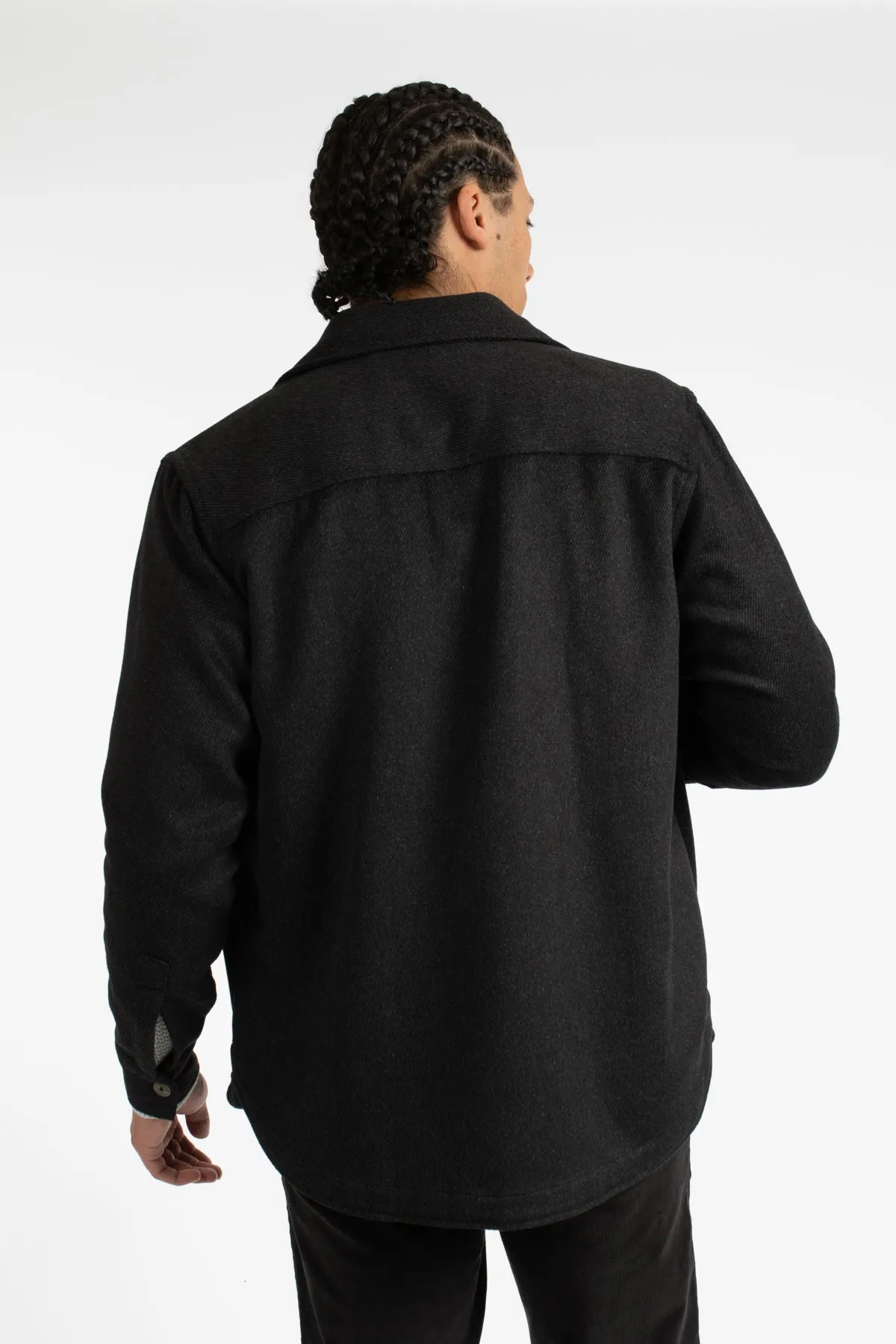 Black Twill Overshirt Jacket