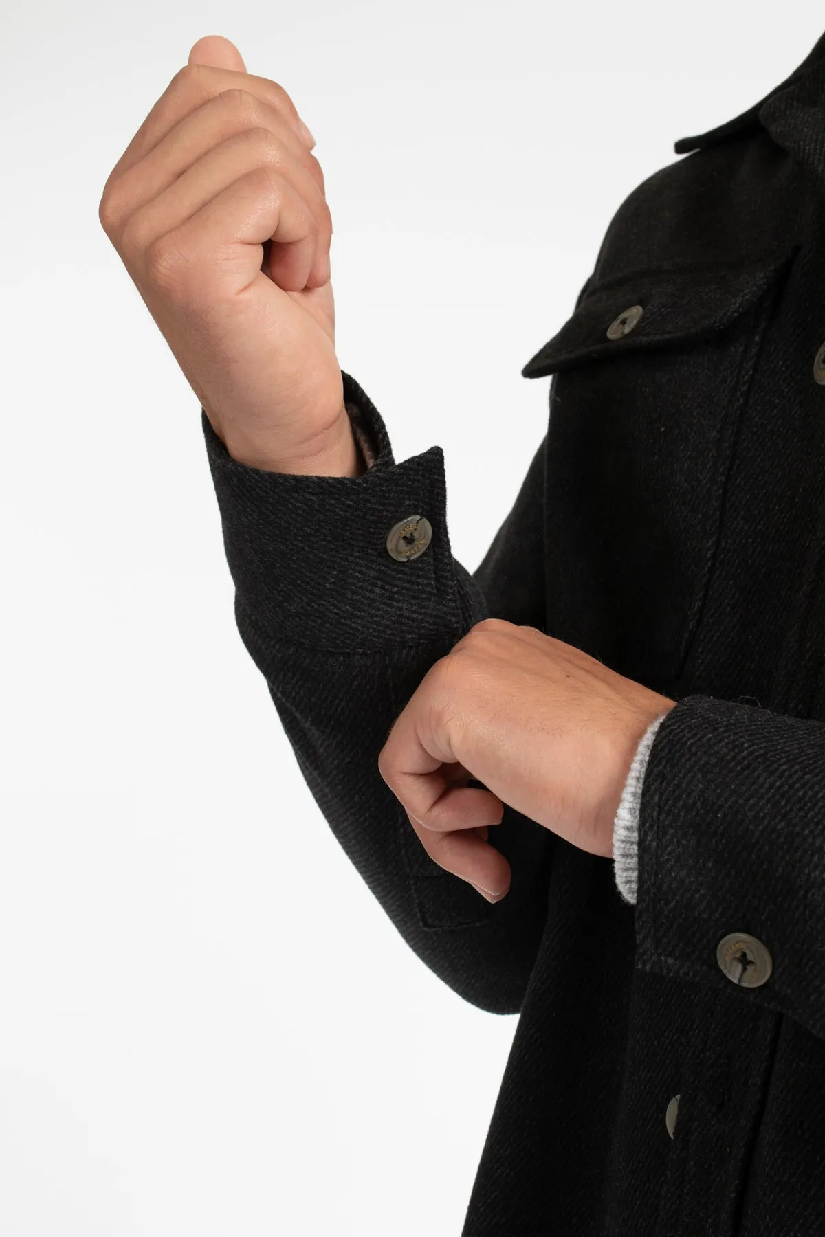 Black Twill Overshirt Jacket