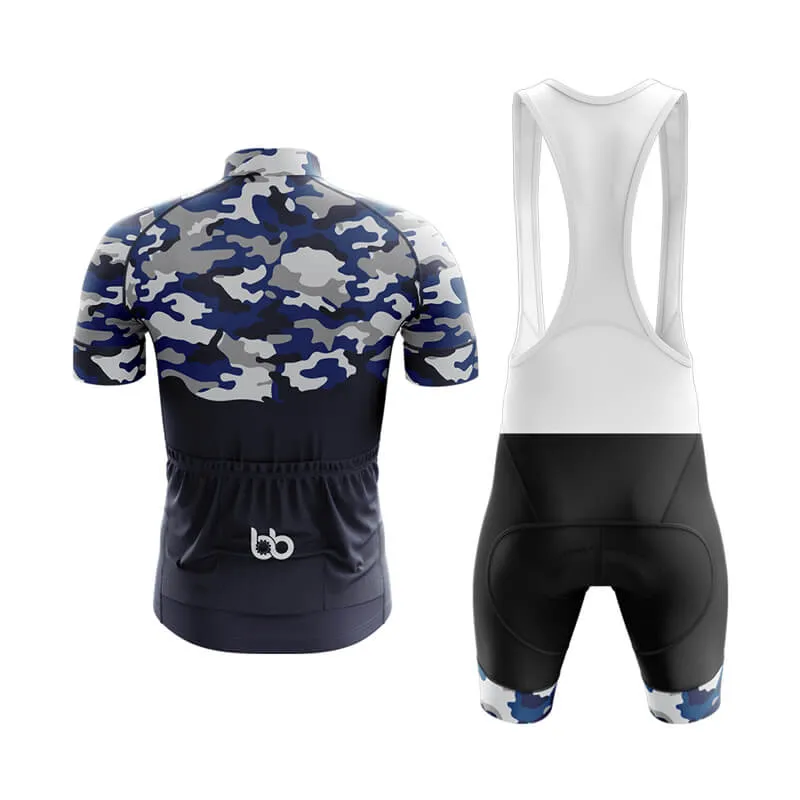 Camouflage Neck Club Cycling Kit (V1) (Blue)