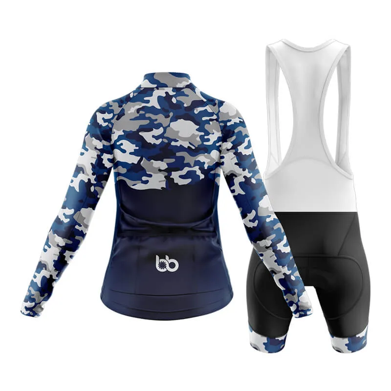 Camouflage Neck Club Cycling Kit (V1) (Blue)