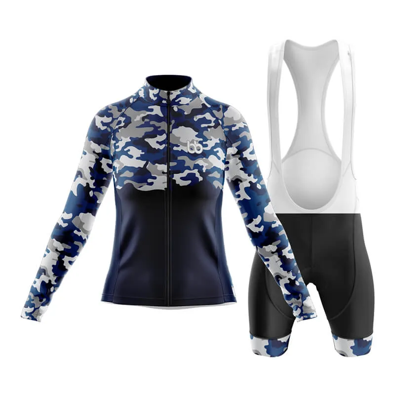 Camouflage Neck Club Cycling Kit (V1) (Blue)