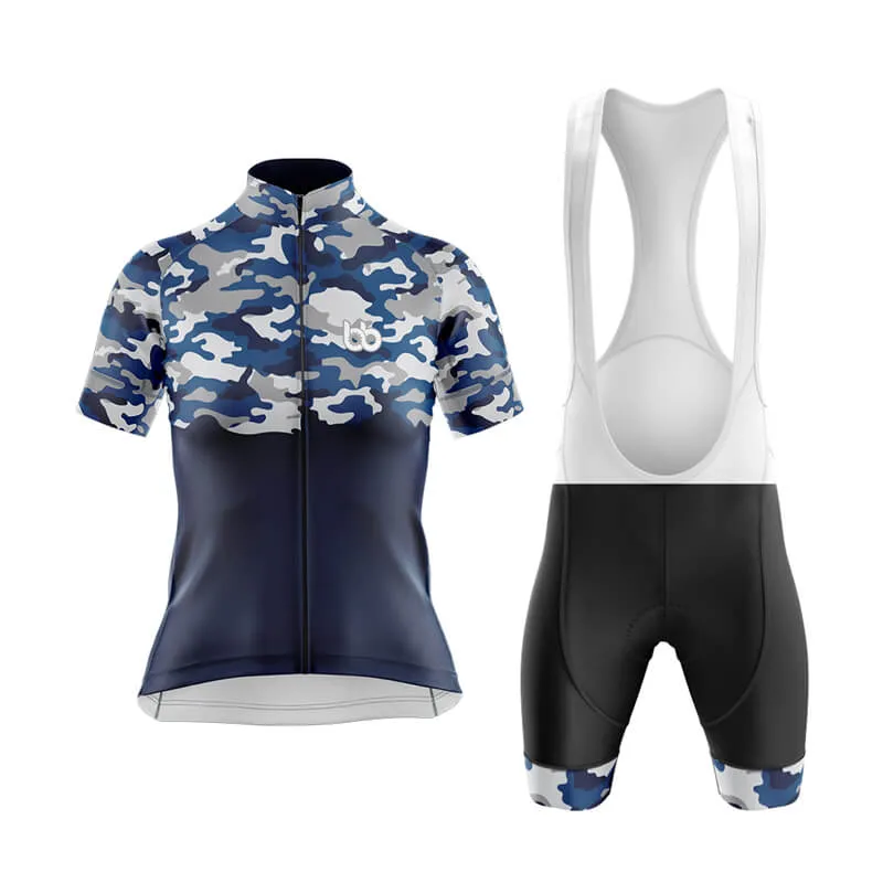 Camouflage Neck Club Cycling Kit (V1) (Blue)