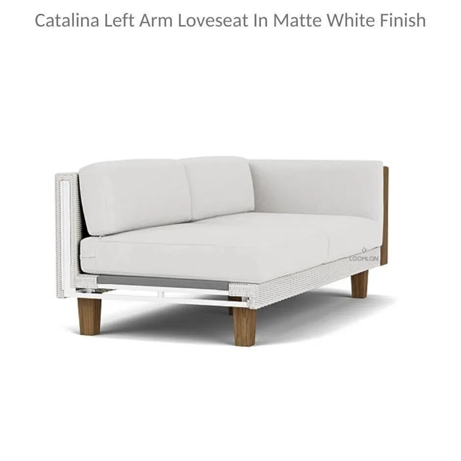 Catalina Left Arm Loveseat Sectional All Weather Wicker Furniture