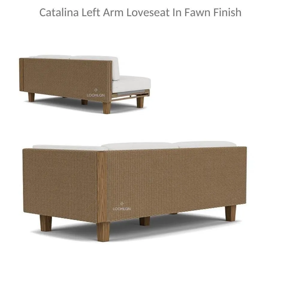 Catalina Left Arm Loveseat Sectional All Weather Wicker Furniture