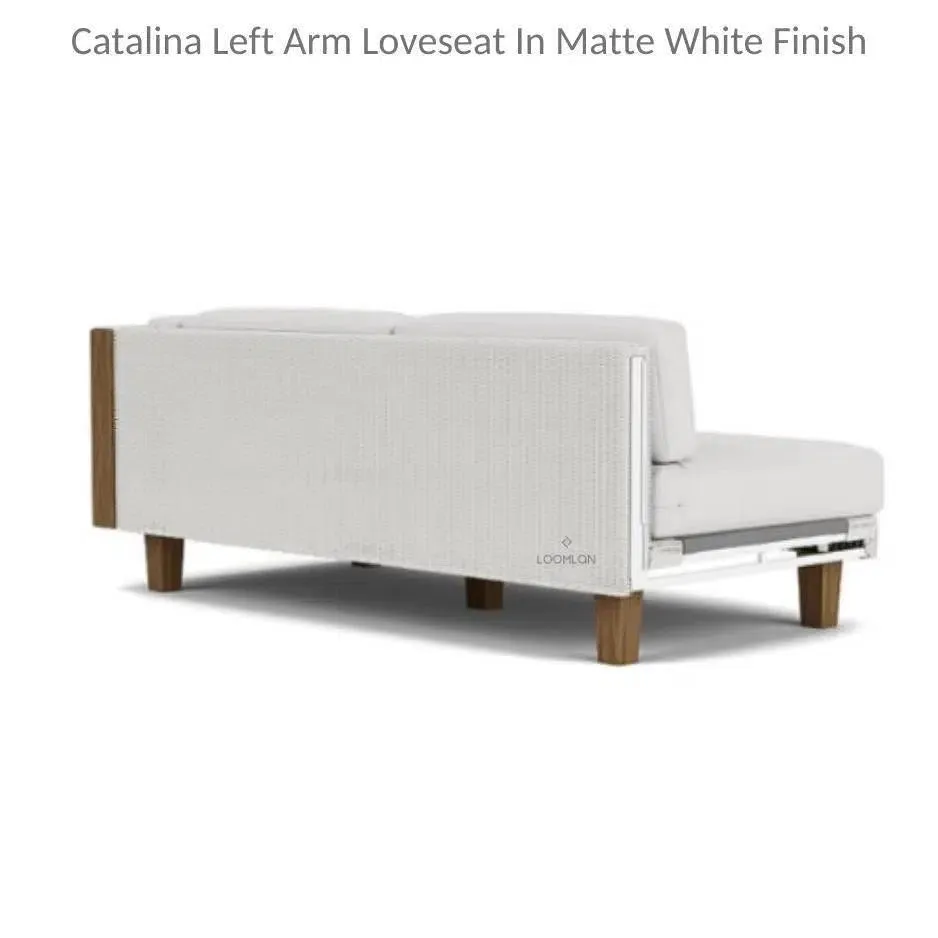 Catalina Left Arm Loveseat Sectional All Weather Wicker Furniture