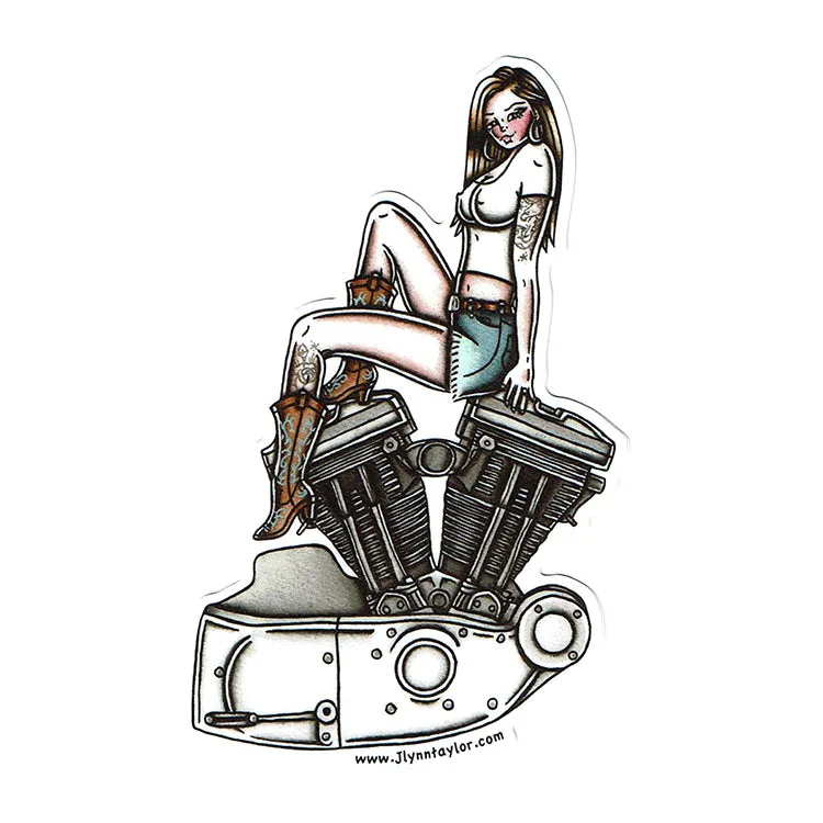 Evolution Sport Engine Pinup Sticker