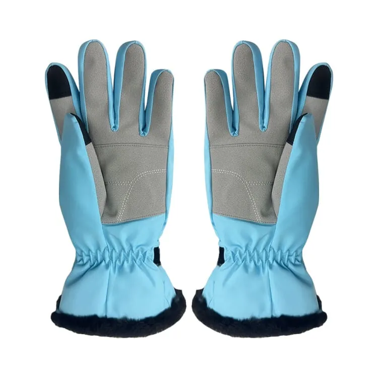 Fuzl Women Fur Snow Glove-BLUE