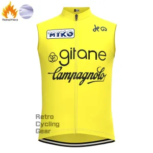 Girane Yellow Fleece Retro Cycling Vest