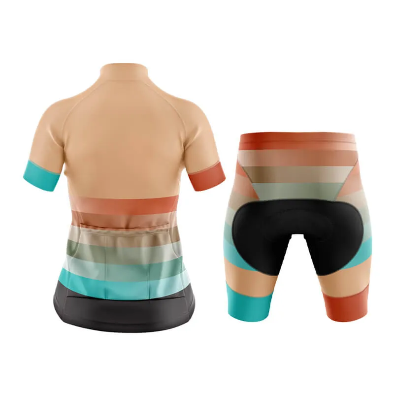 Gradient Frequency Club Cycling Kit (Beige-Orange-Teal)