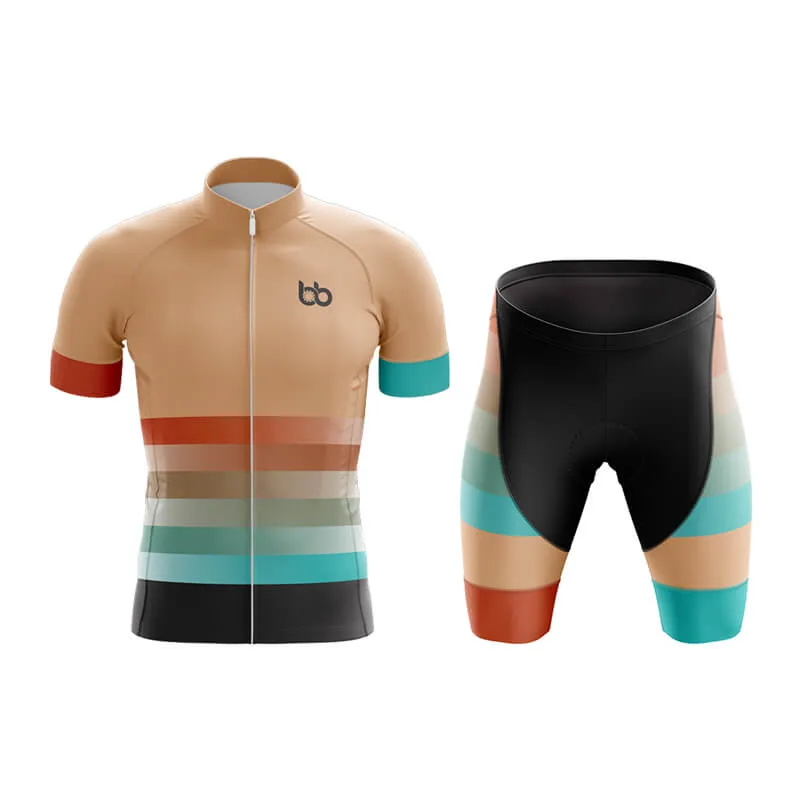 Gradient Frequency Club Cycling Kit (Beige-Orange-Teal)