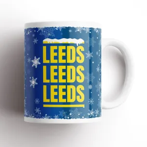 Leeds Blue Snow Christmas Mug