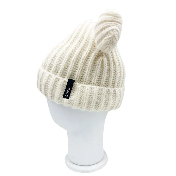 Lux Bear Beanie-WHITE