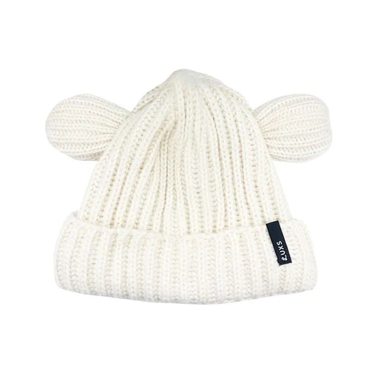 Lux Bear Beanie-WHITE