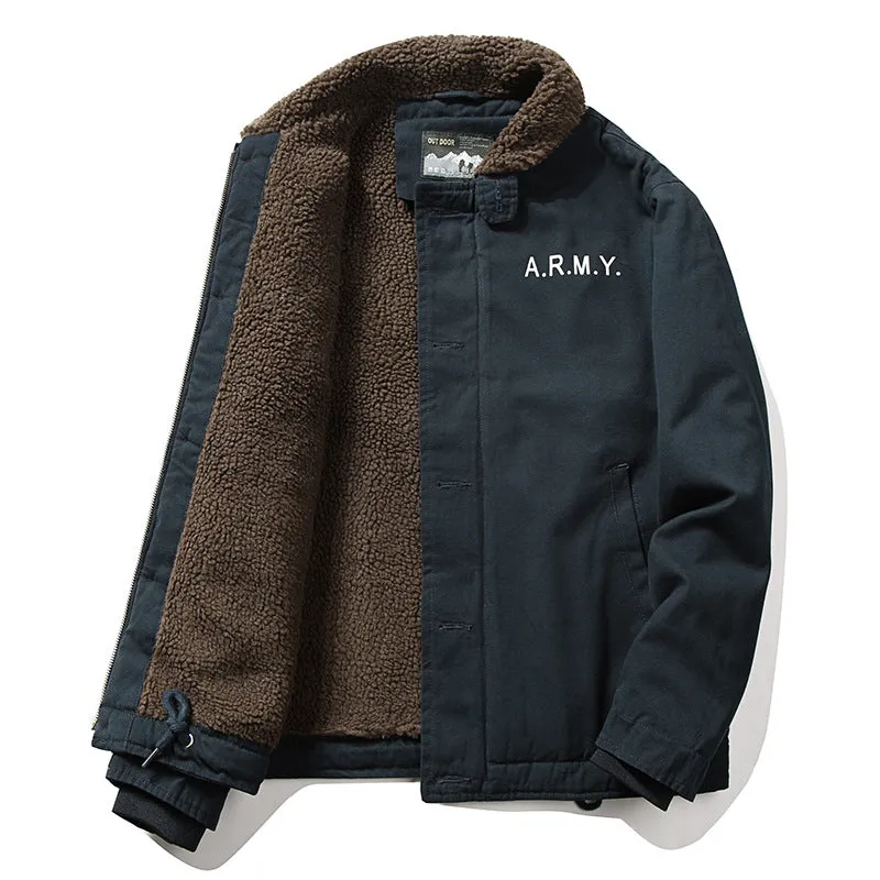 Men's Winter Fleece Cargo Jacket