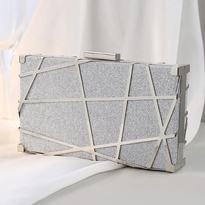 Metal Dinner Bag Diagonal Span Women's Hand Female Small