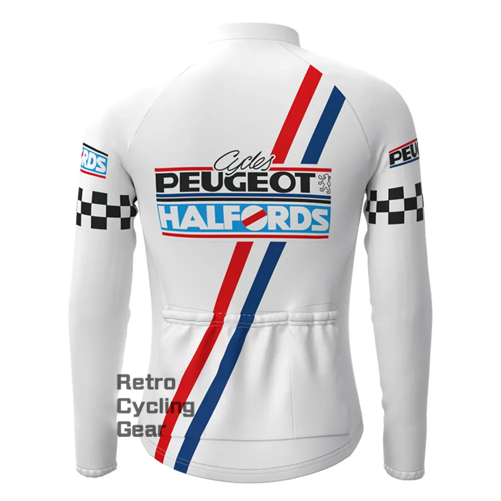 PEUGEOT Halfords Fleece Retro Long Cycling Kits