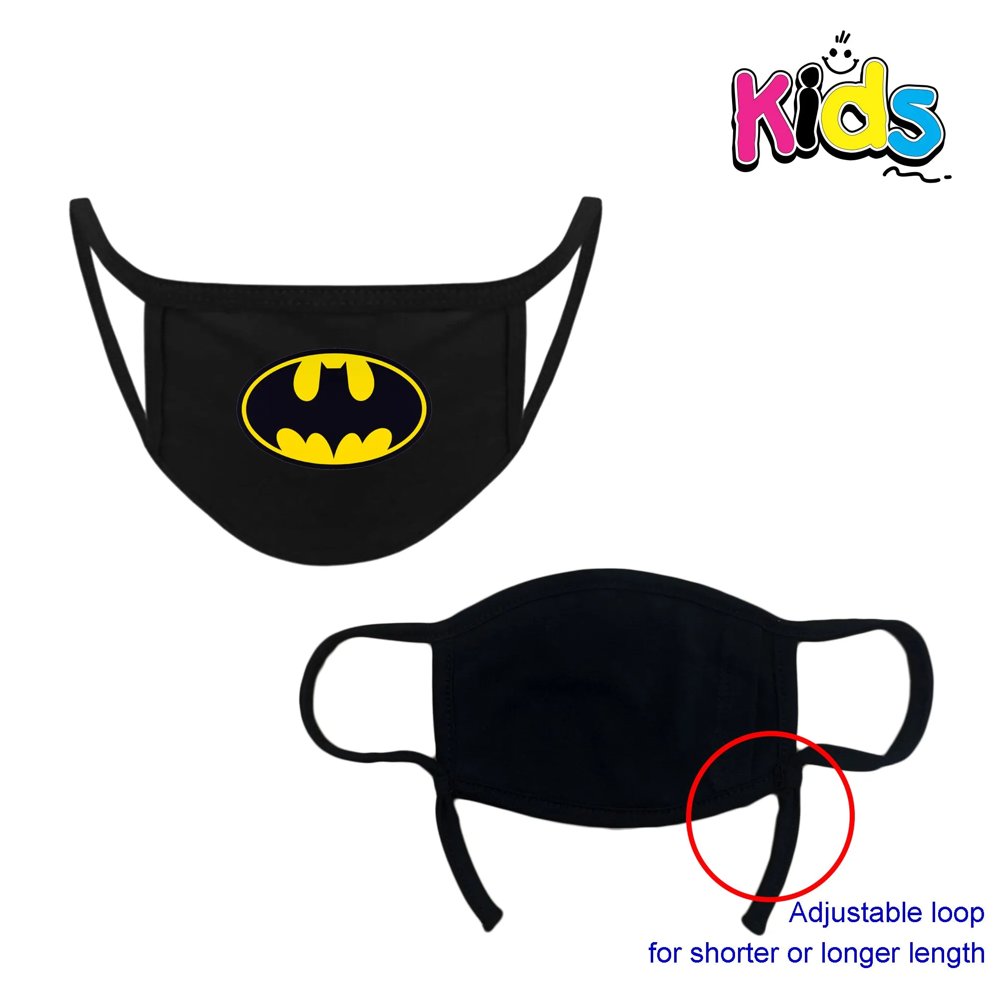 Protective Batman face mask - designer face mask for superhero kids