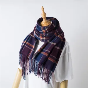 Purple Hues - Tartan Plaid Scarf / Purple and Blue