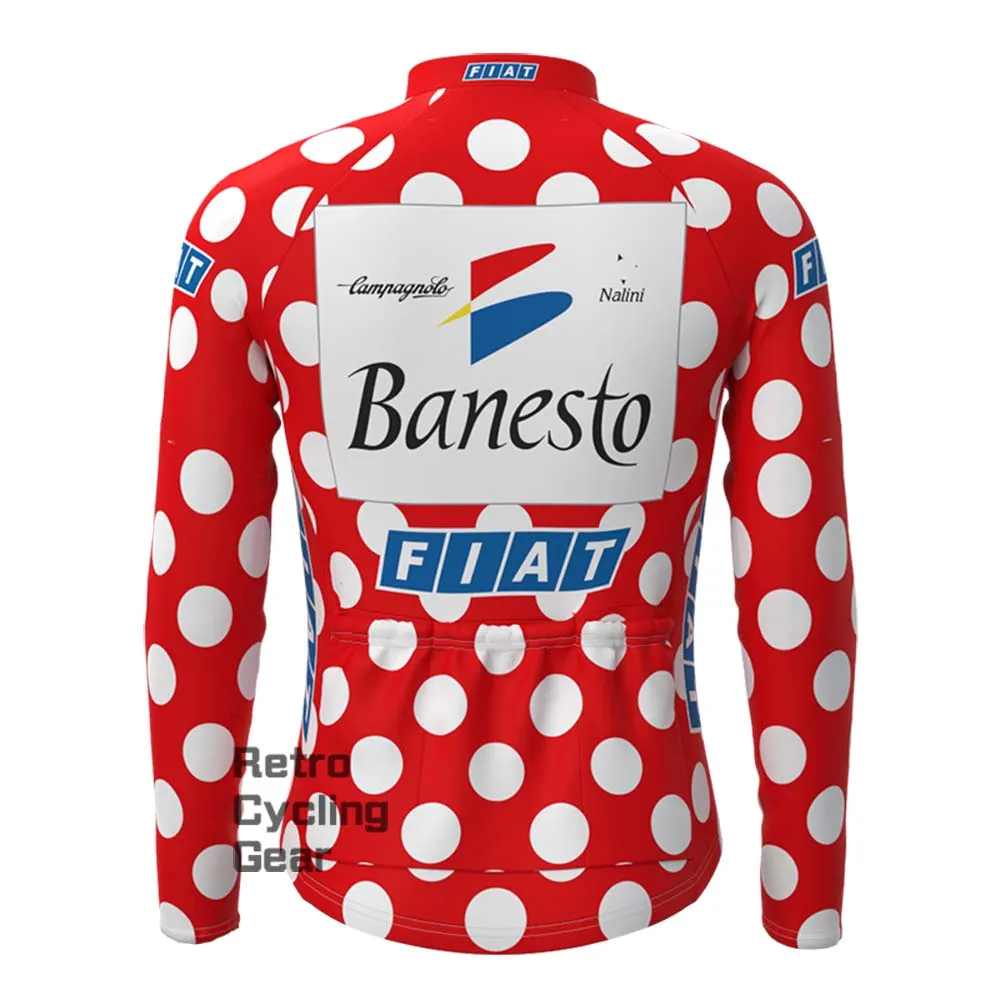 Red Banesto Fleece Retro Long Cycling Kits