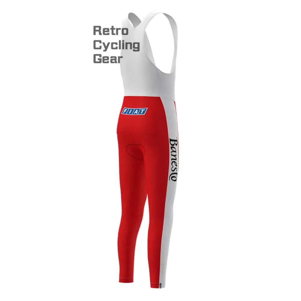 Red Banesto Fleece Retro Long Cycling Kits