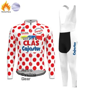 Red dot CLAS Fleece Retro Long Cycling Kits