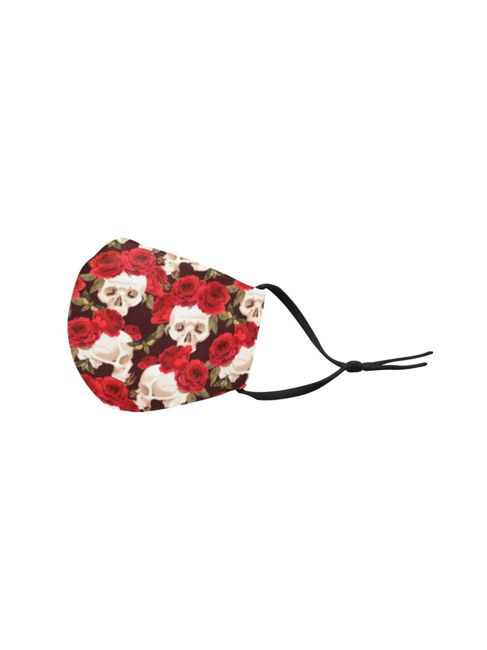 REUSABLE FACE MASKS WITH FILTERS - SKULLS AND ROSES