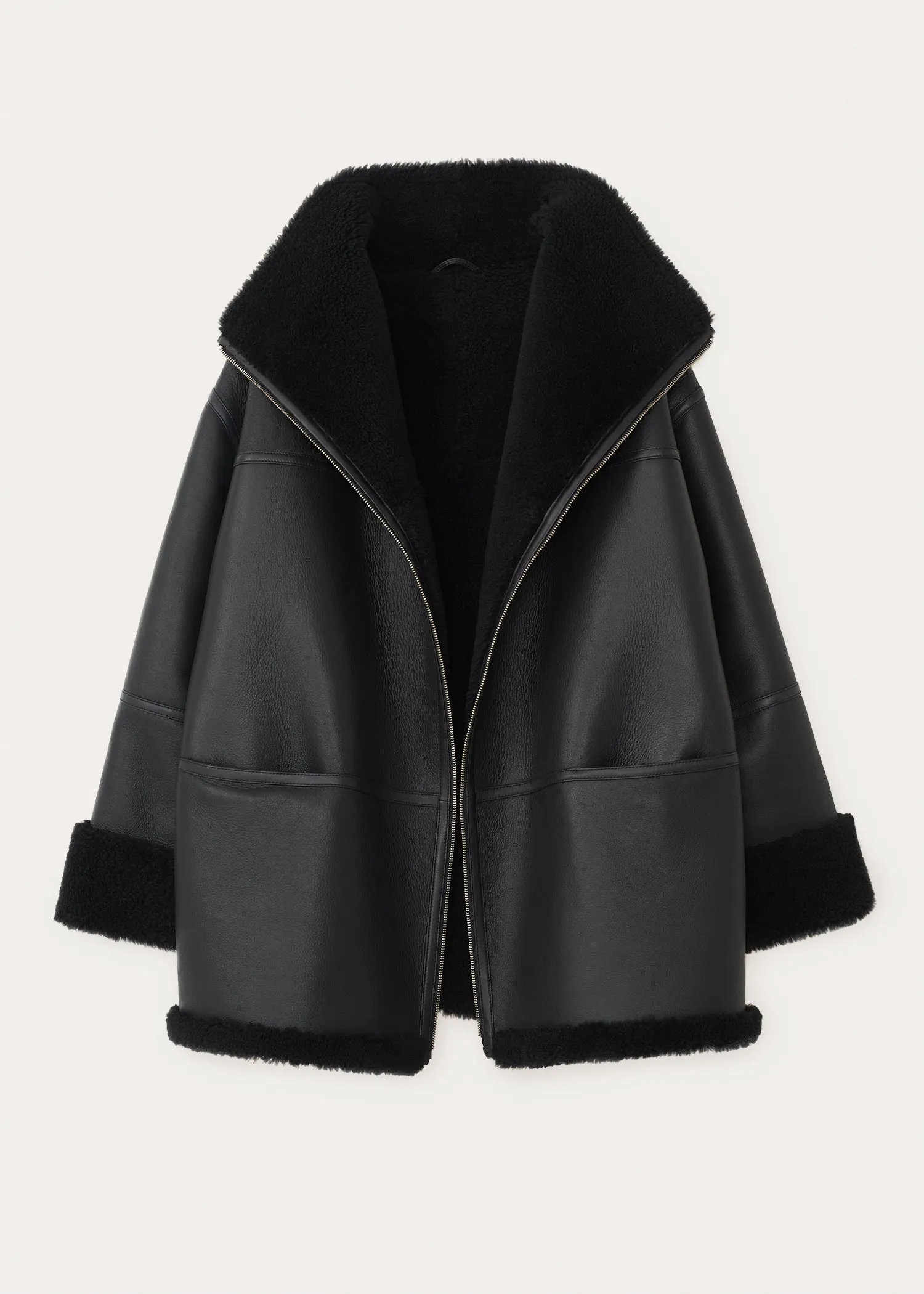 Signature shearling jacket black