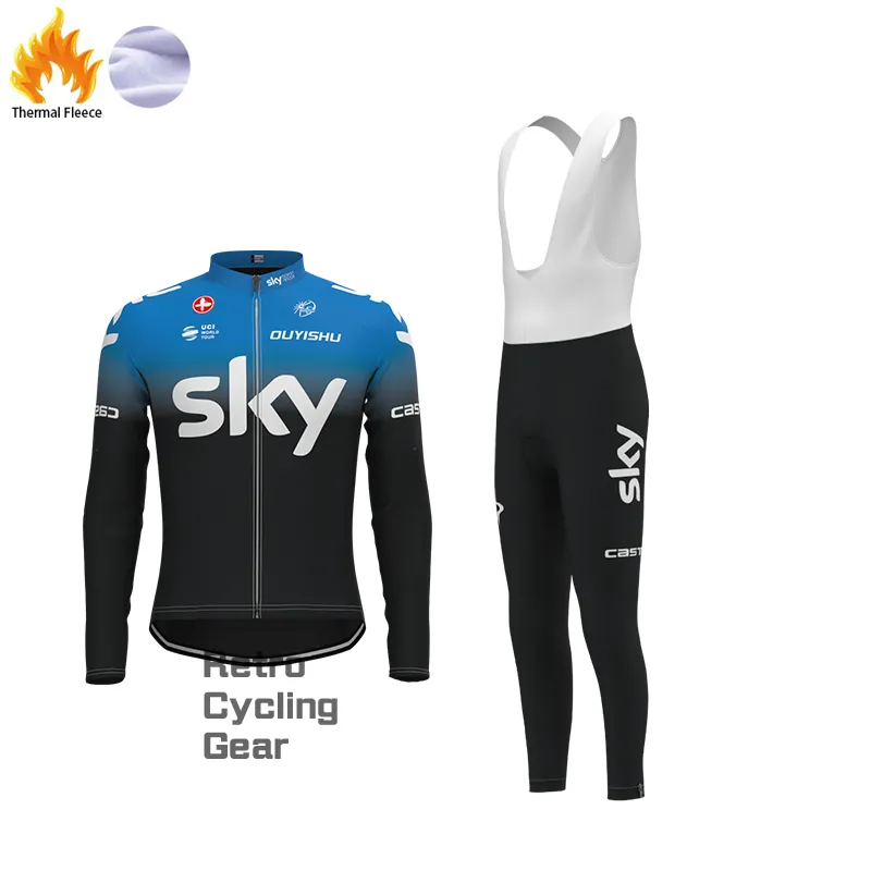 sky Fleece Retro Long Cycling Kits