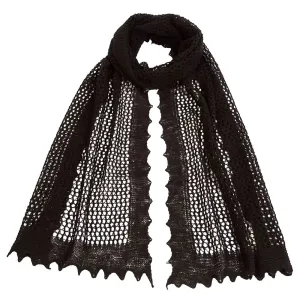 Softly Textured Honeycomb Scarf - Black