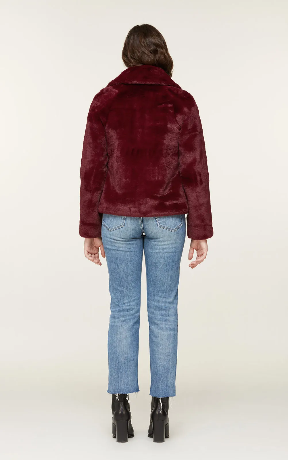 Soia & Kyo - Emanuela Faux Fur Jacket in Oxblood