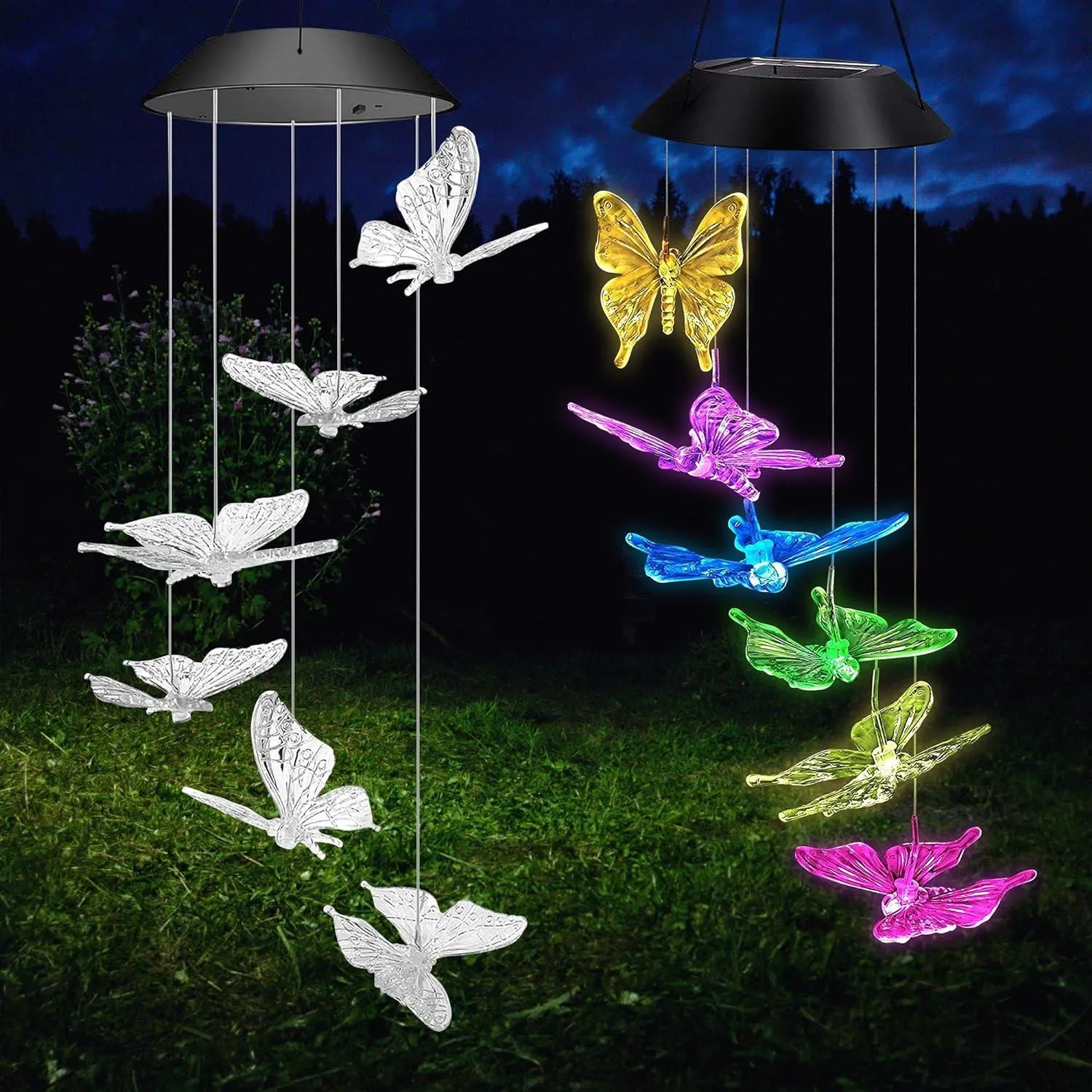 Solar Butterfly Wind Chimes LED