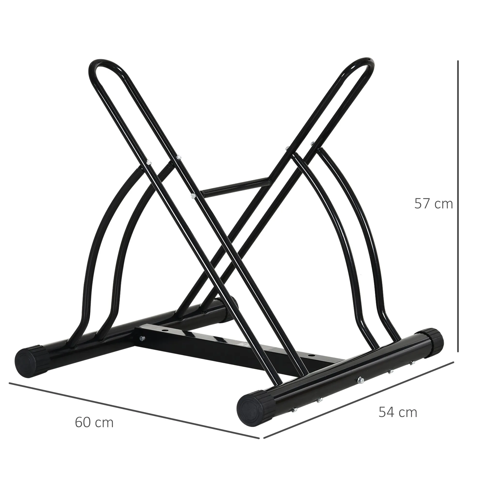 Steel Double-Sided Indoor Bike Rack Black