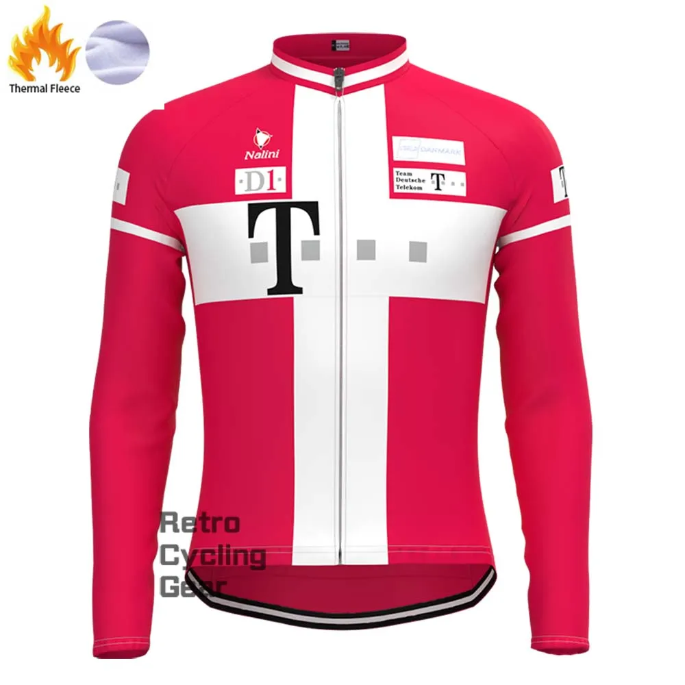 T Red Fleece Retro Long Cycling Kits