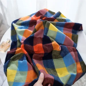 Tartan Plaid Scarf Orange Blue