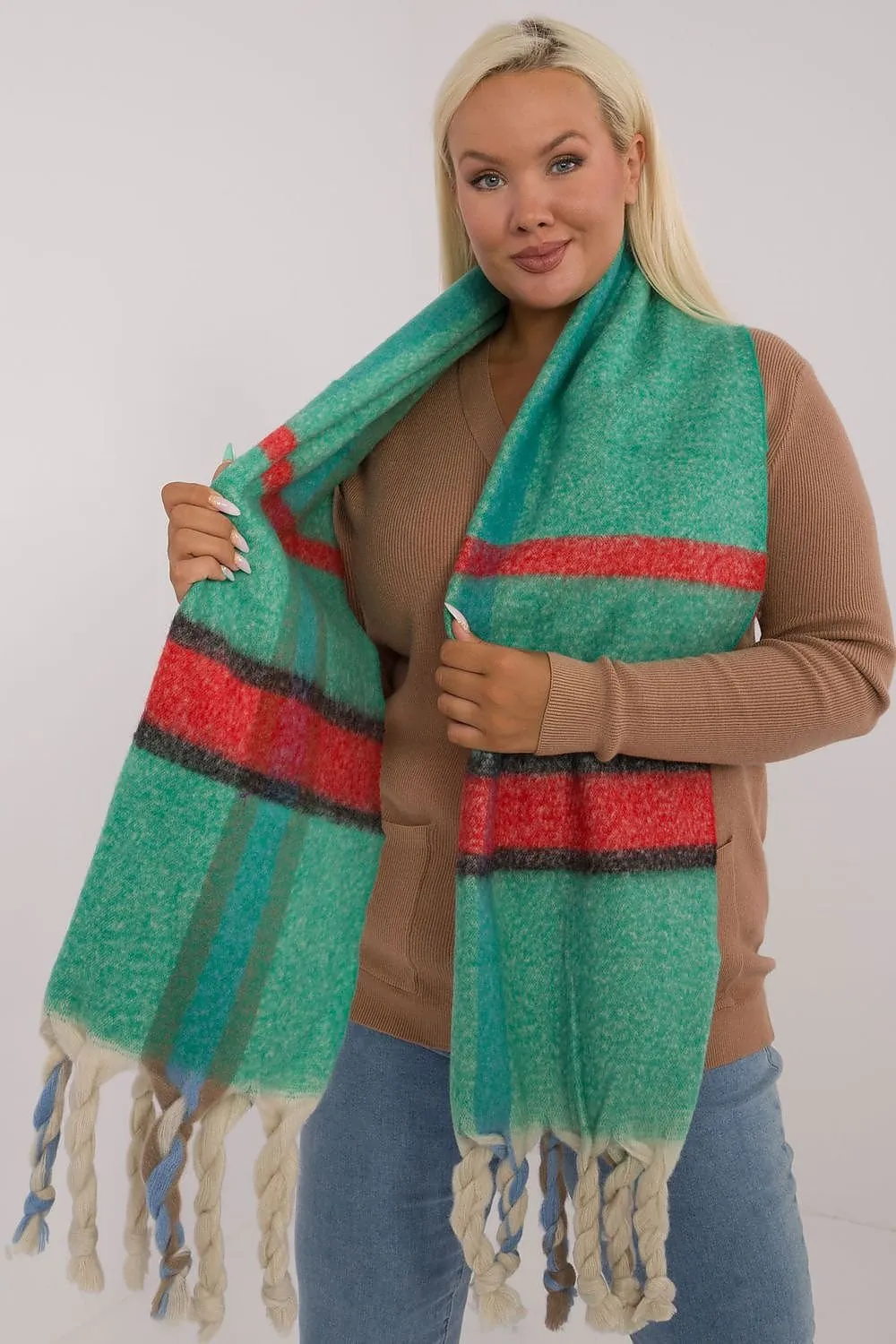 TEEK - Big Plaid Fringe Scarf