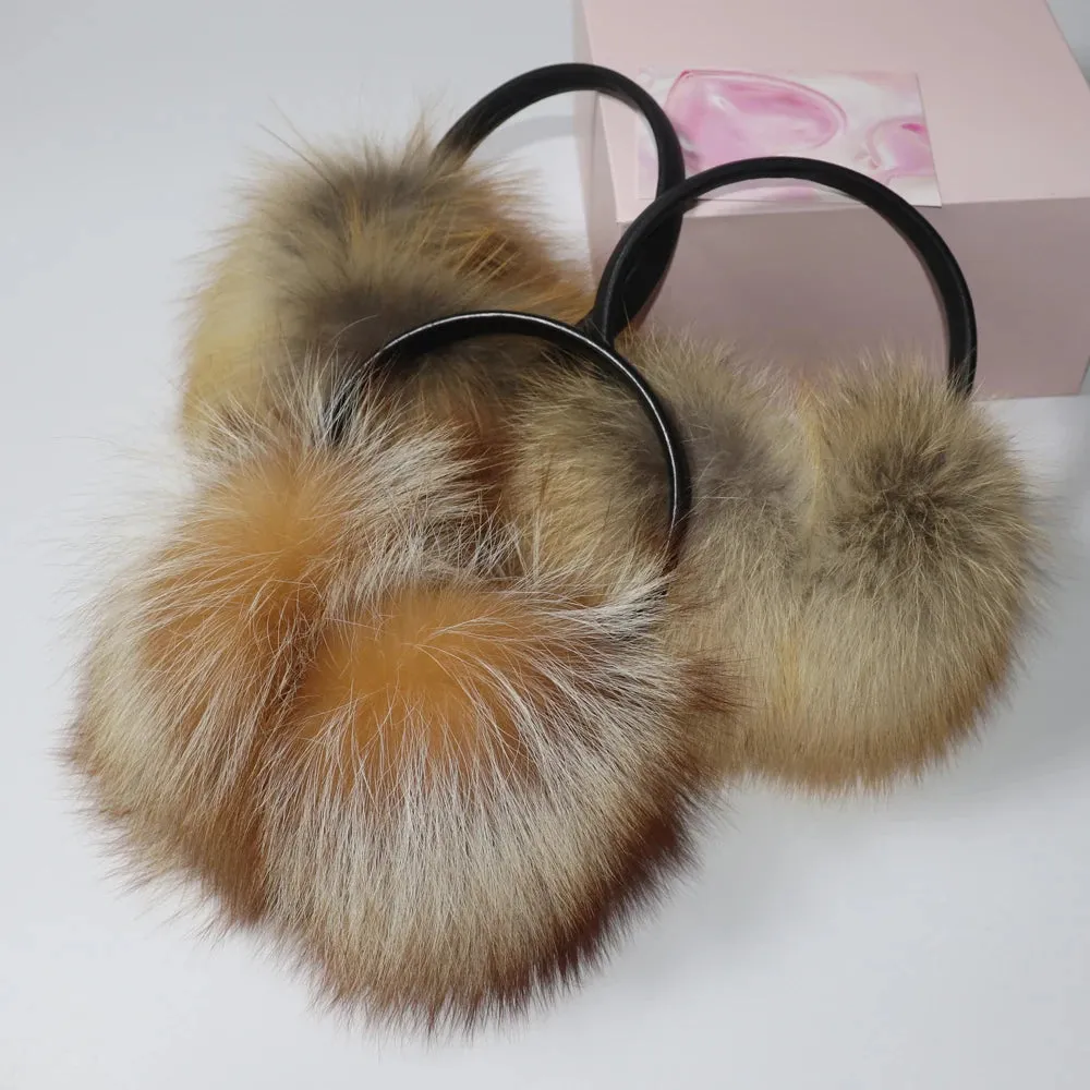 TEEK - Plush Genuine Fox Fluff Earmuffs